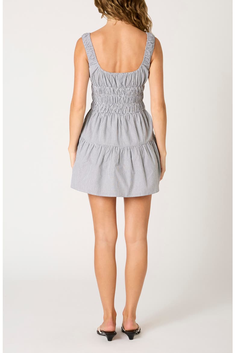 Salt Stripe Cotton Mini Sundress, Alternate, color, BLACK