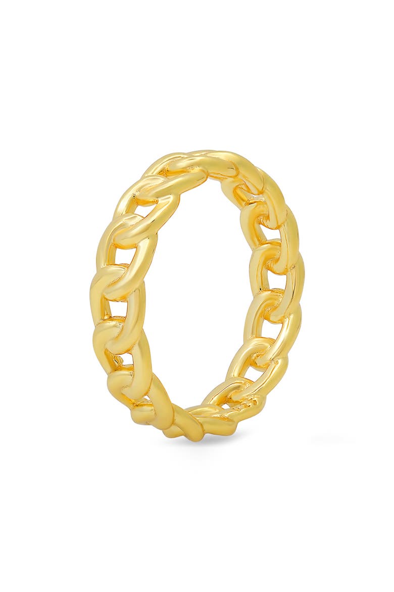 Sterling Silver Curb Chain Ring, Alternate, color, GOLD