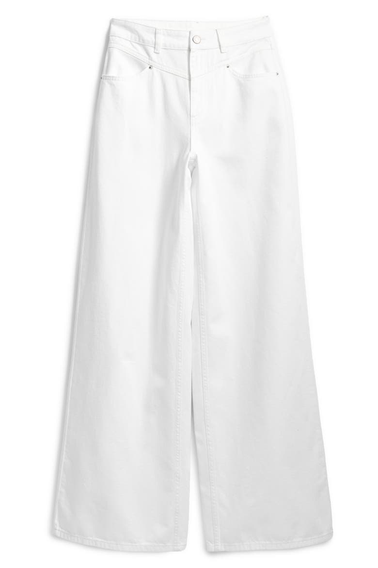 Wide Leg Flare Jeans, Alternate, color, WHITE