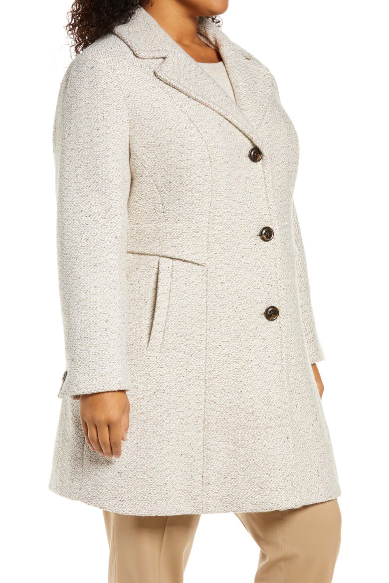 Notch Collar Tweed Coat, Alternate, color, OATMEAL