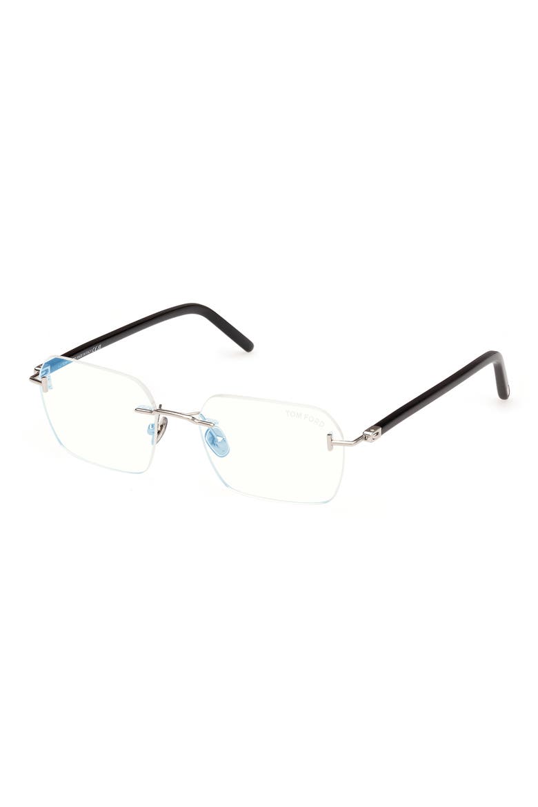 54mm Rectangular Blue Light Blocking Optical Glasses, Alternate, color, PALLADIUM BLACK / T LOGO