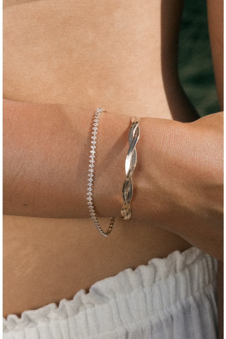Reagan Cubic Zirconia Tennis Bracelet, Alternate, color, GOLD