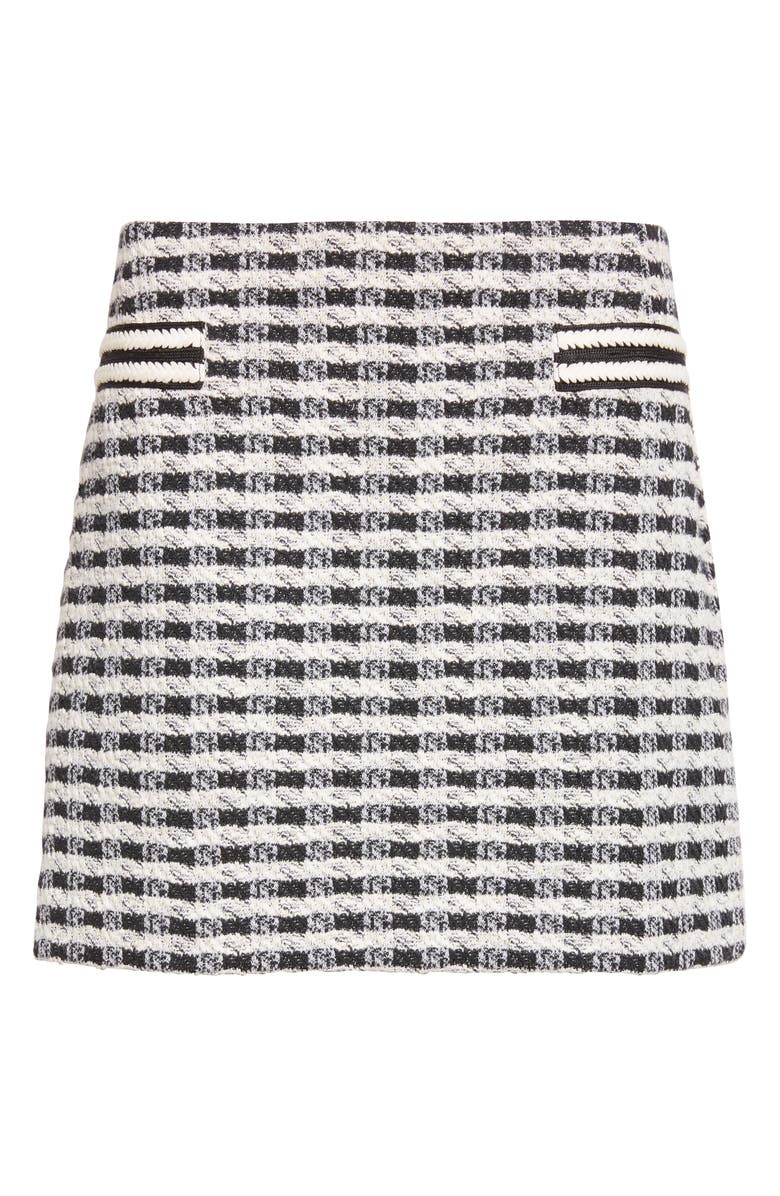 Ramy Brook Charlie Metallic Check Miniskirt, Alternate, color, Black Gingham
