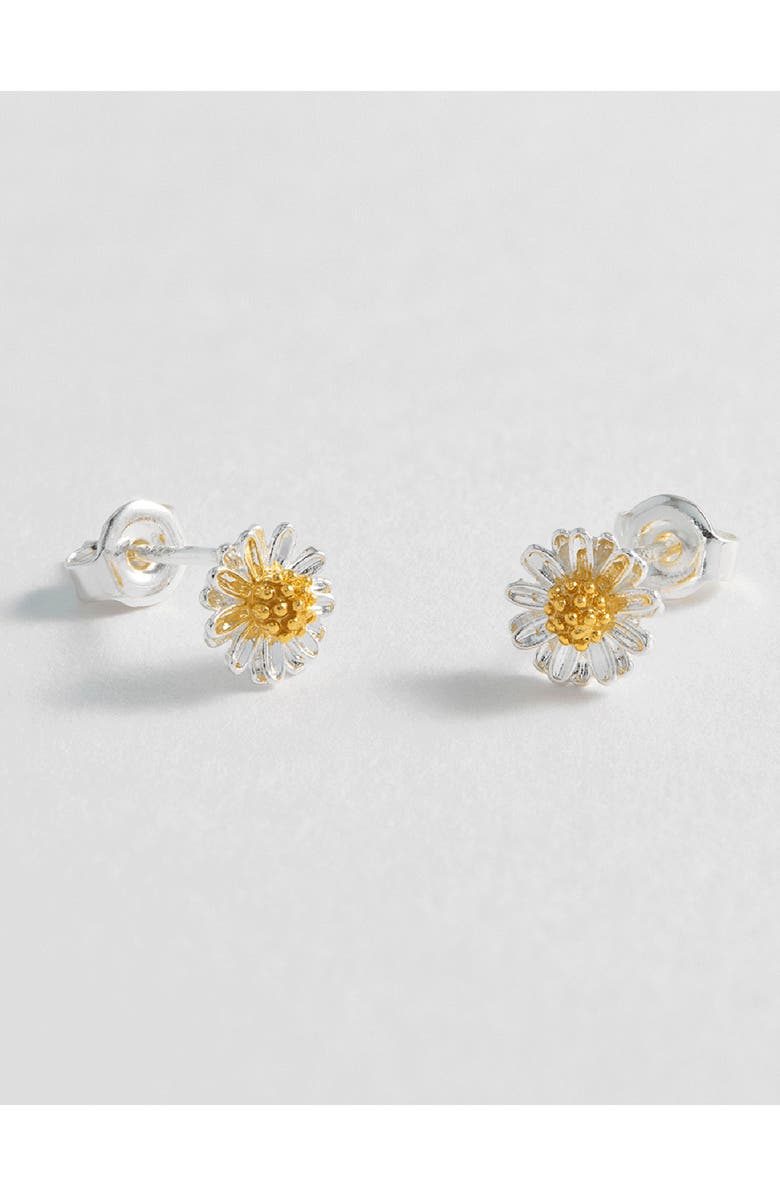 Estella Bartlett Mini Wildflower Stud Earrings, Alternate, color, Silver