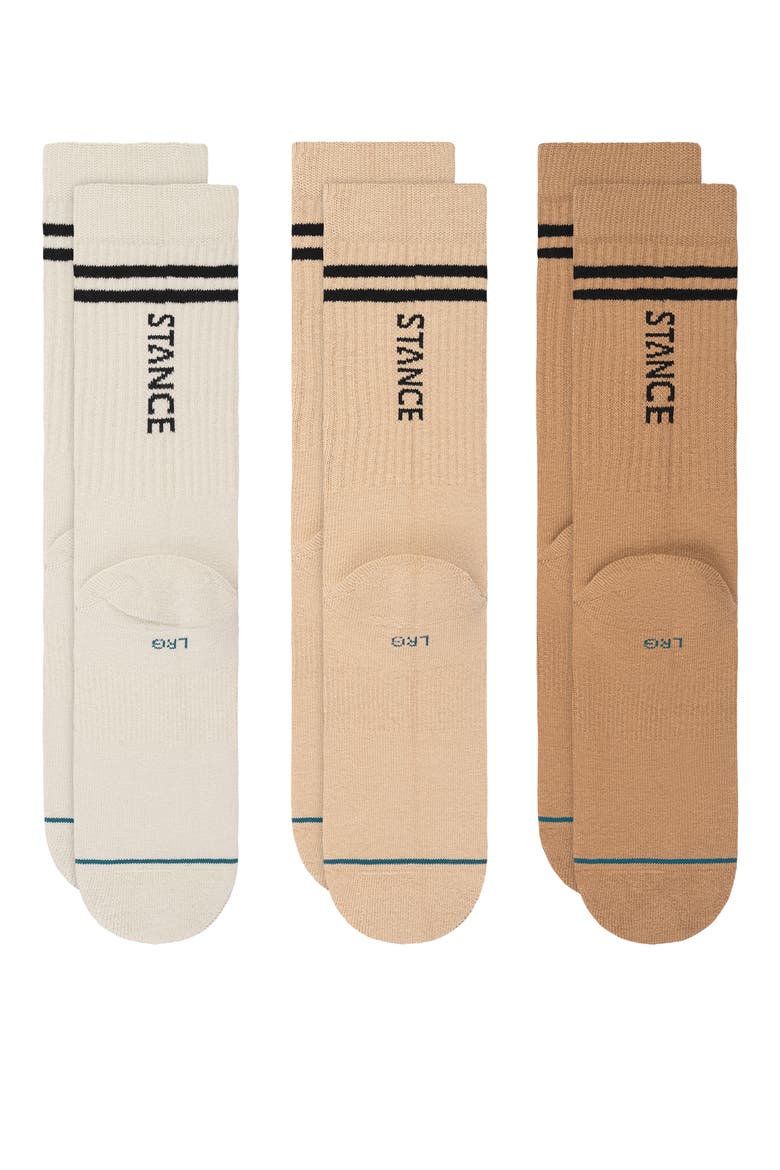 Core 3-Pack Crew Socks, Alternate, color, TAN