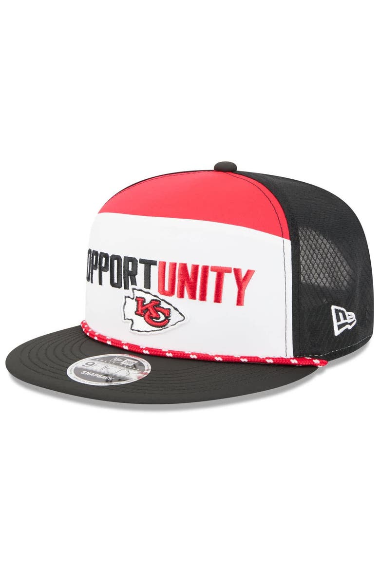 Men's New Era White/Black Kansas City Chiefs 2025 Inspire Change Split Panel 9FIFTY Snapback Hat, Alternate, color, White