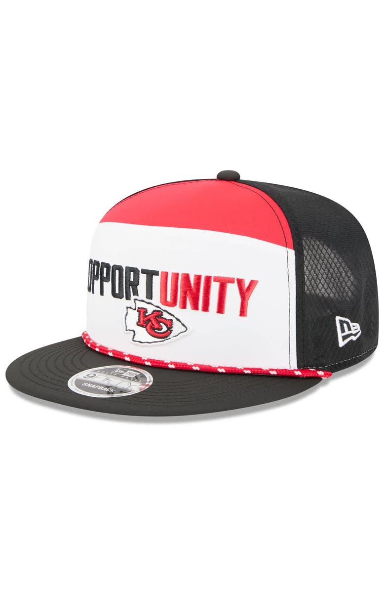New Era Men's New Era White/Black Kansas City Chiefs 2025 Inspire Change Split Panel 9FIFTY Snapback Hat, Alternate, color, White