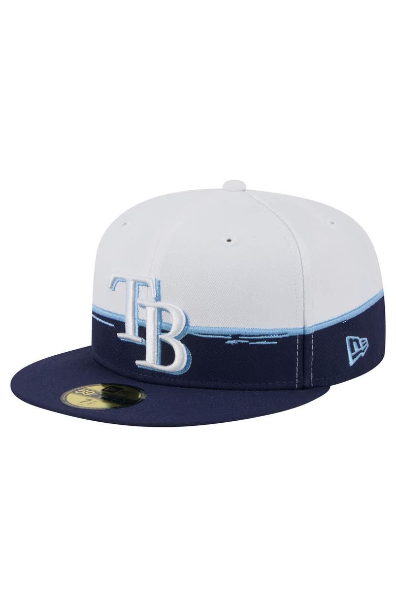 New Era Men's New Era  Navy/White Tampa Bay Rays Paint Stroke 59FIFTY Fitted Hat, Alternate, color, Navy