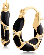 JARDIN Enamel Cheetah Hoop Earrings