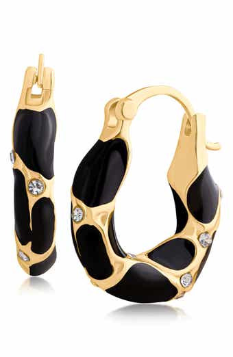 JARDIN Enamel Cheetah Hoop Earrings