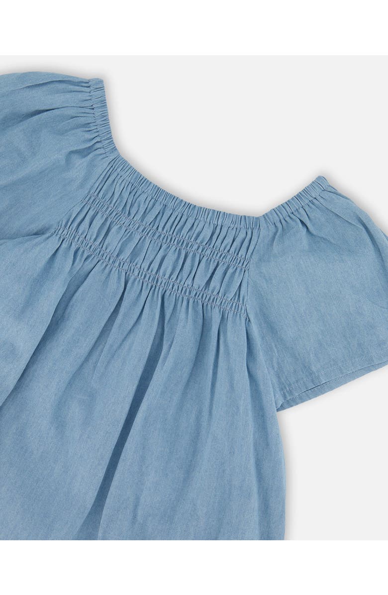 Deux par Deux Short Sleeve Chambray Top, Alternate, color, Blue Chambray