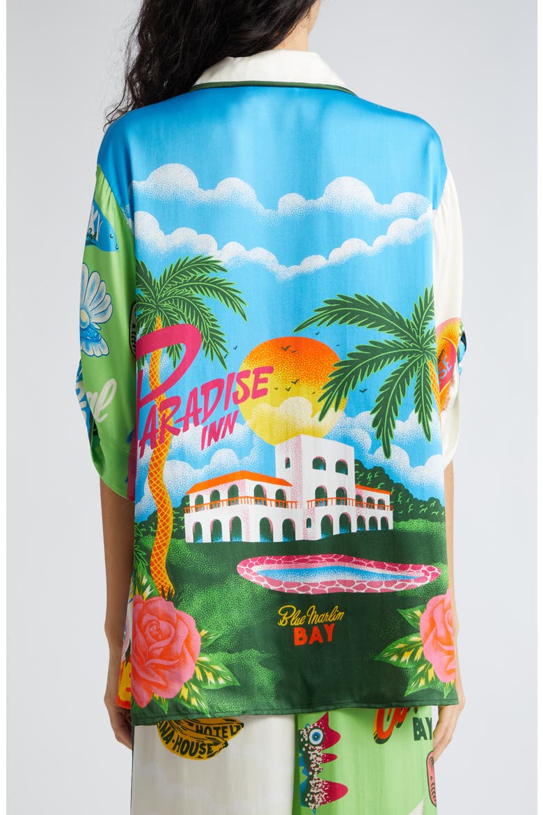 Paradiso Print Silk Shirt, Alternate, color, MULTI