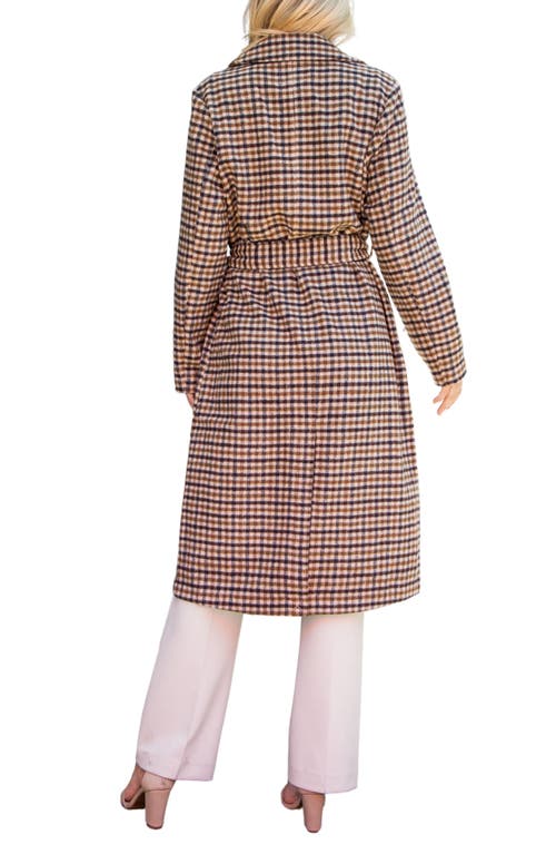 Stoosh Tie Waist Longline Coat In Multi