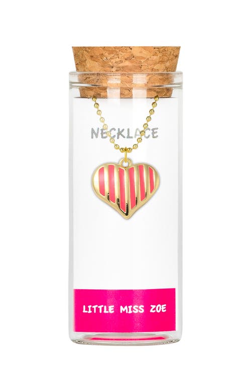 Little Miss Zoe Kids'  Strip Heart Charm Necklace