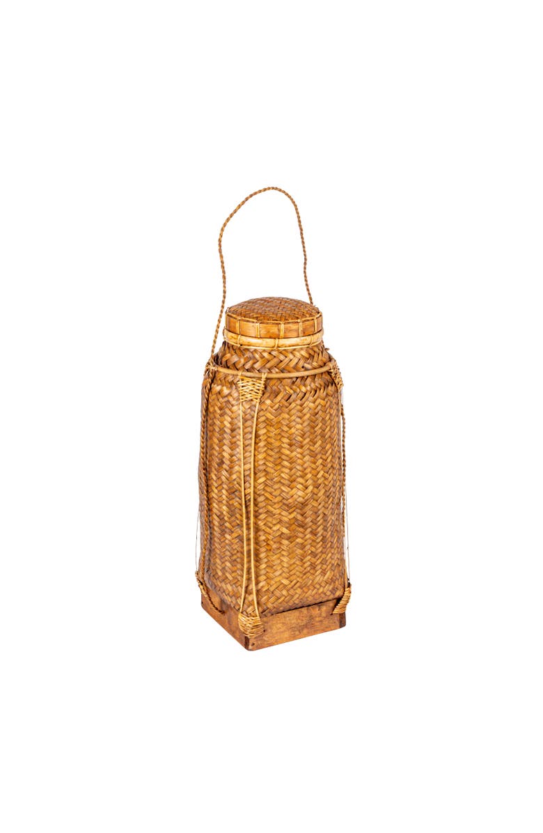 Storied Home Artisanal Rattan Lidded Container, Main, color, Natural