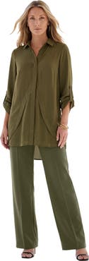 Roaman's Georgette Overlay Big Shirt