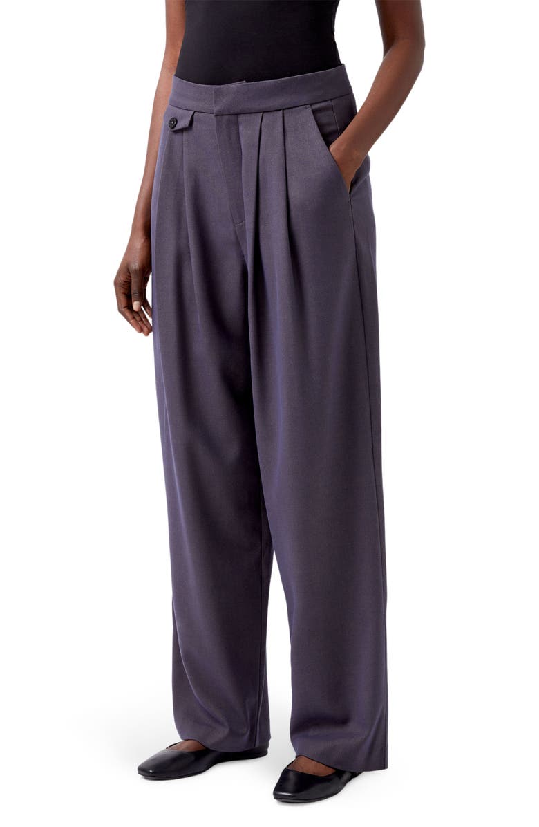 French Connection Carmine Flannel Pants, Main, color, Charcoal