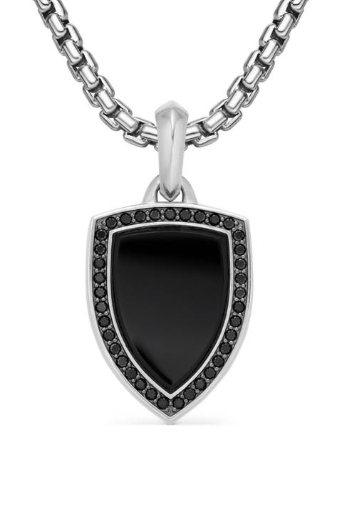 Men's Shield Amulet with Diamonds