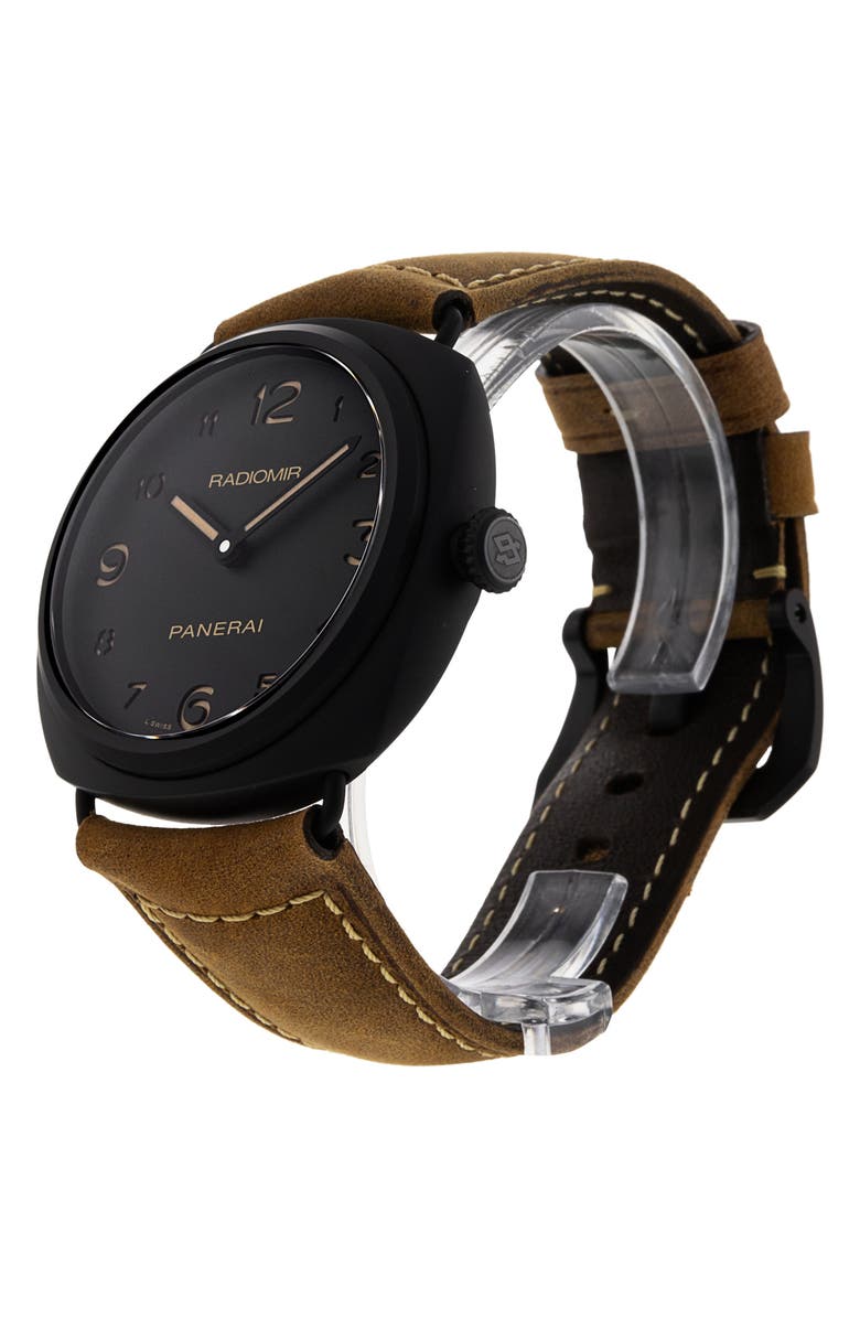 Watchfinder & Co. Panerai Preowned 2020 Radiomir PAM00613 Manual Leather Strap Watch, 45mm, Alternate, color, Black