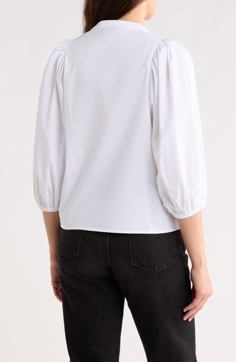 ELIE ELIE TAHARI Puff Sleeve Button-Up Top, Alternate, color, White