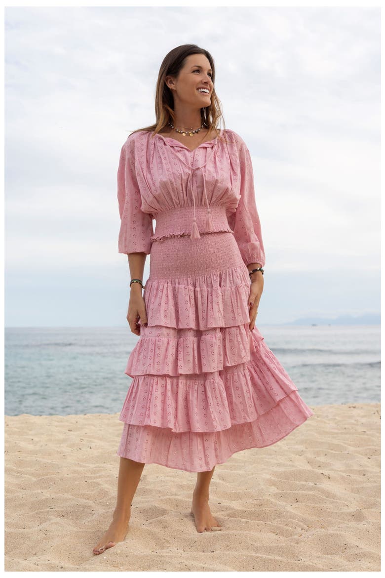 Karmin Womens Ruffle Skirt, Alternate, color, Pink