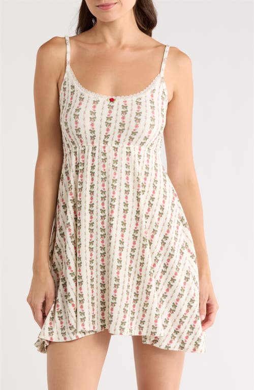 Kilo Brava Print Babydoll Chemise In Multi