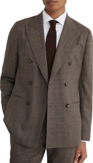 Reiss Penso Double Breasted Plaid Sport Coat
