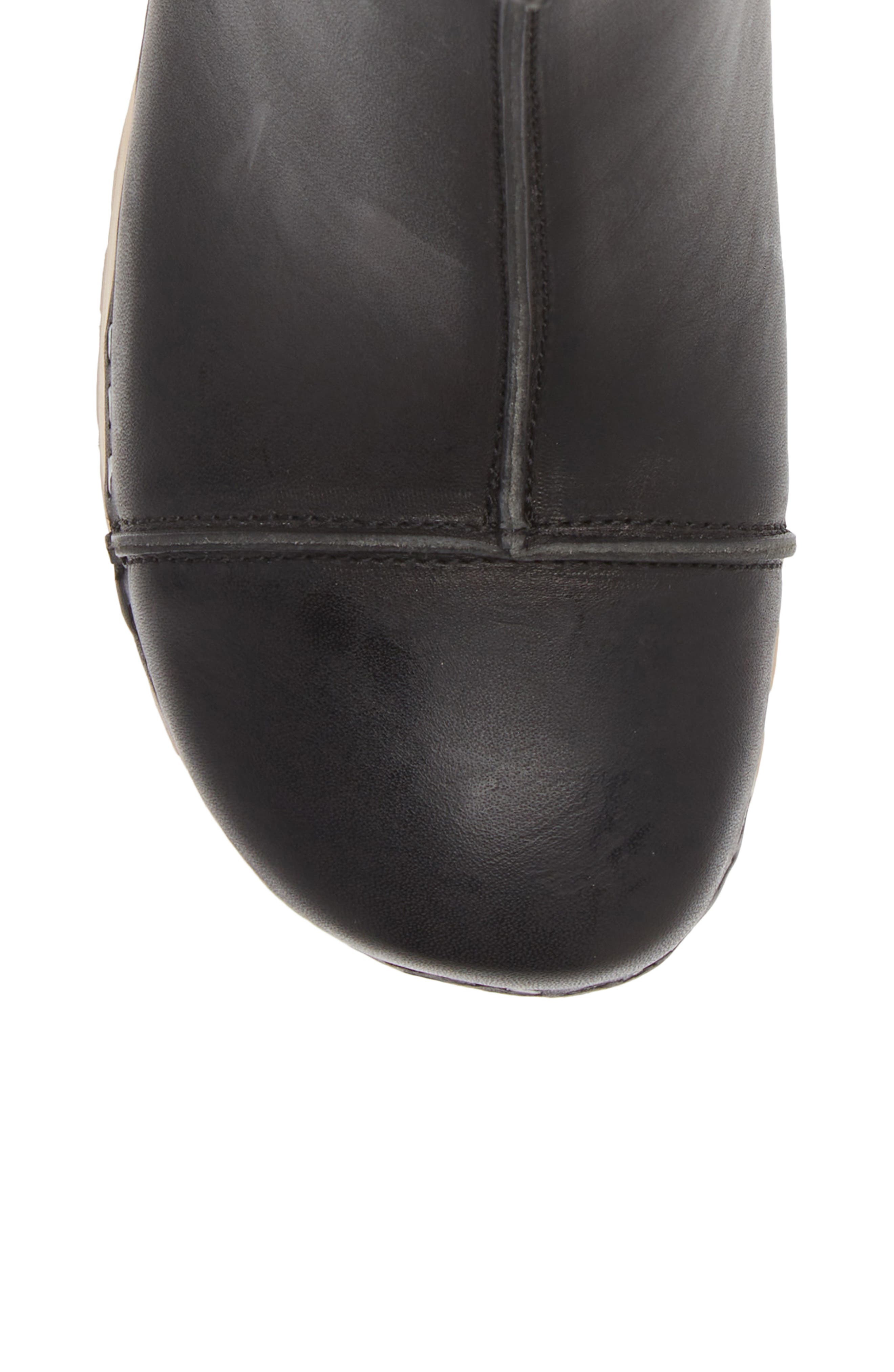 Swedish Hasbeens Stitchy Block Heel Bootie, Alternate, color, 