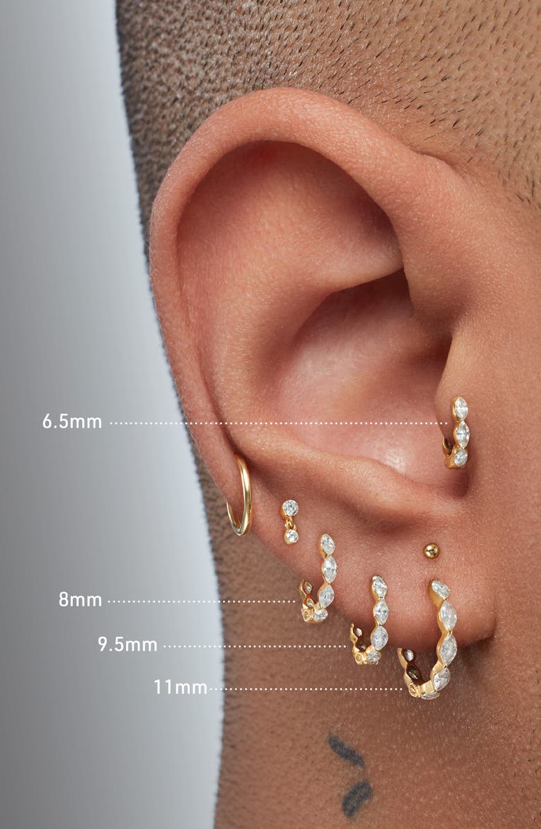 MARIA TASH Single Diamond Marquise Eternity Hoop Earring, Alternate, color, White Gold