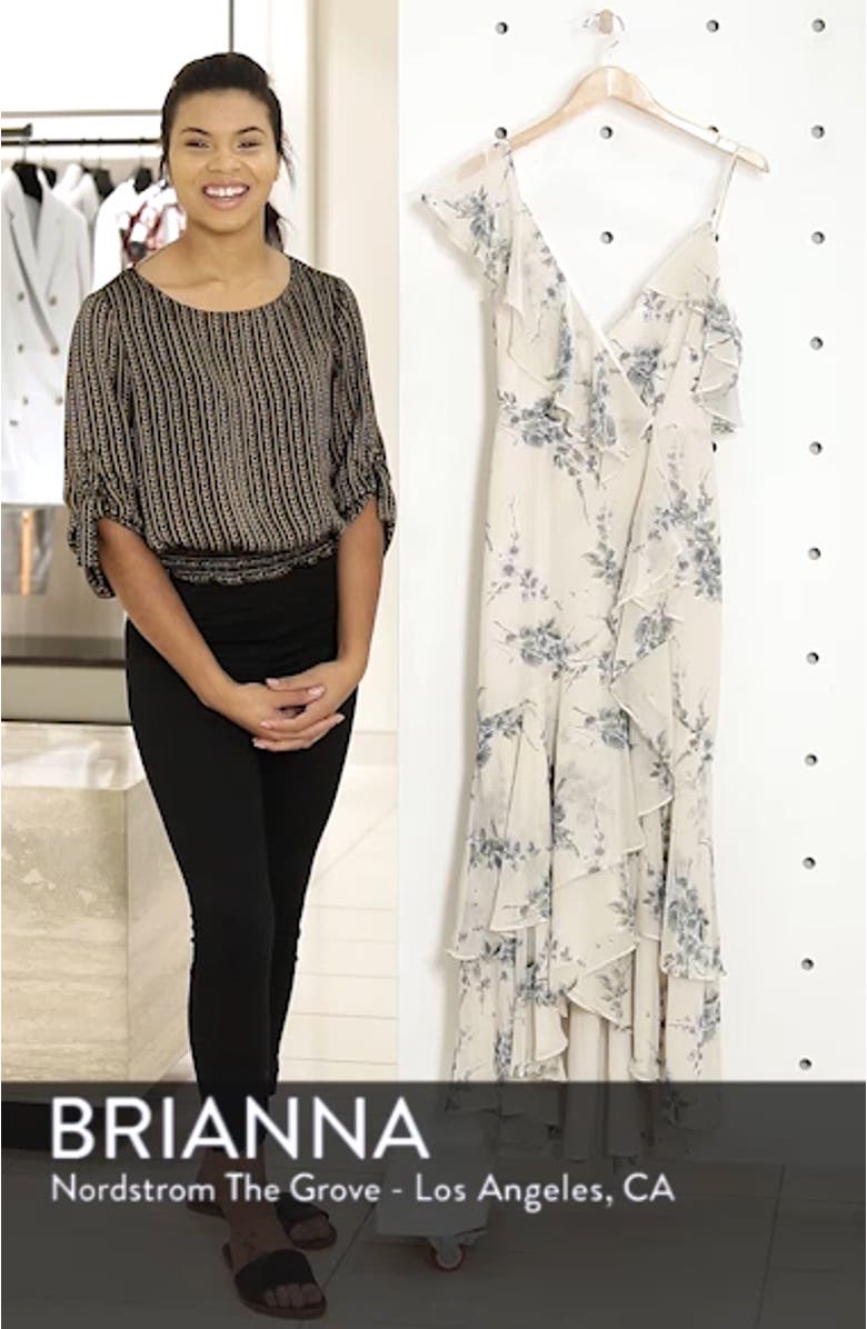 Elanor Ruffle Faux Wrap Maxi Dress, sales video thumbnail