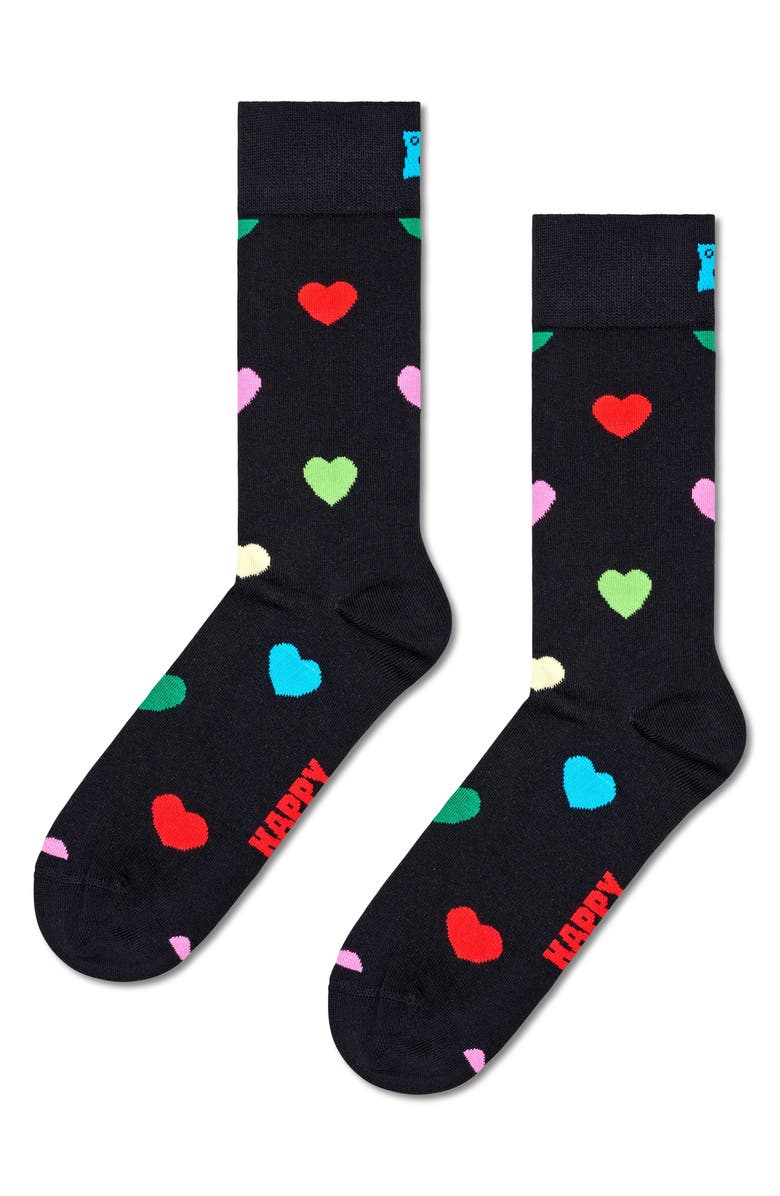 Happy Socks Heart Crew Socks, Main, color, 