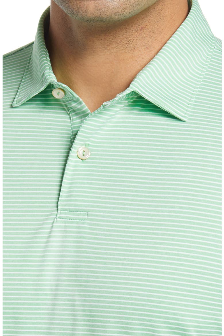 Featherweight Mélange Stripe Short Sleeve Polo, Alternate, color, MINT LEAF