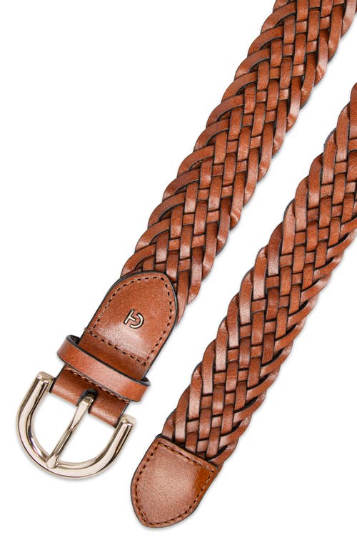 Cole Haan Braided Leather Belt In Brown