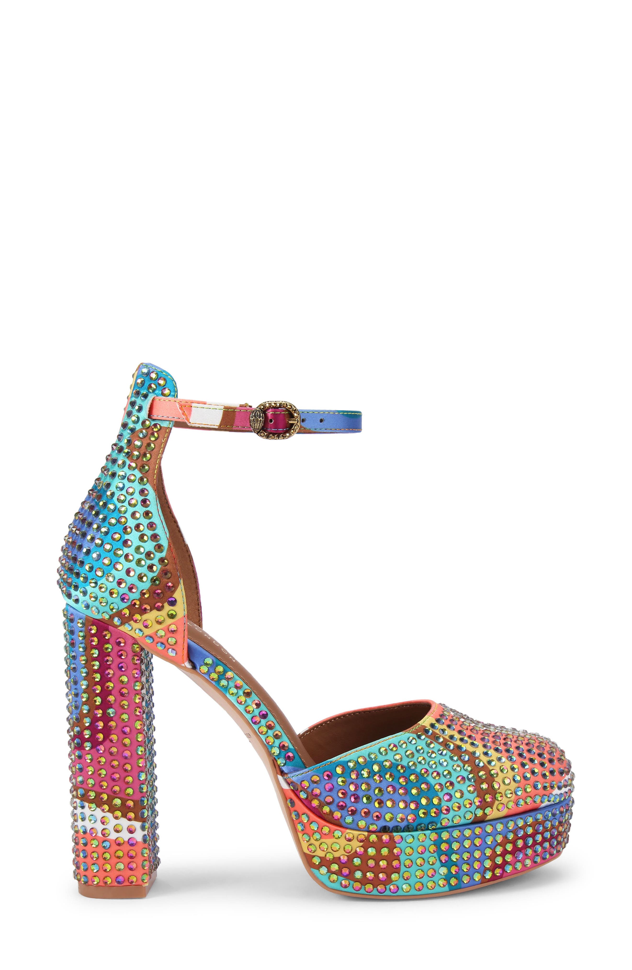 Kurt Geiger London Shoreditch Embellished Ankle Strap Platform Pump, Main, color, 