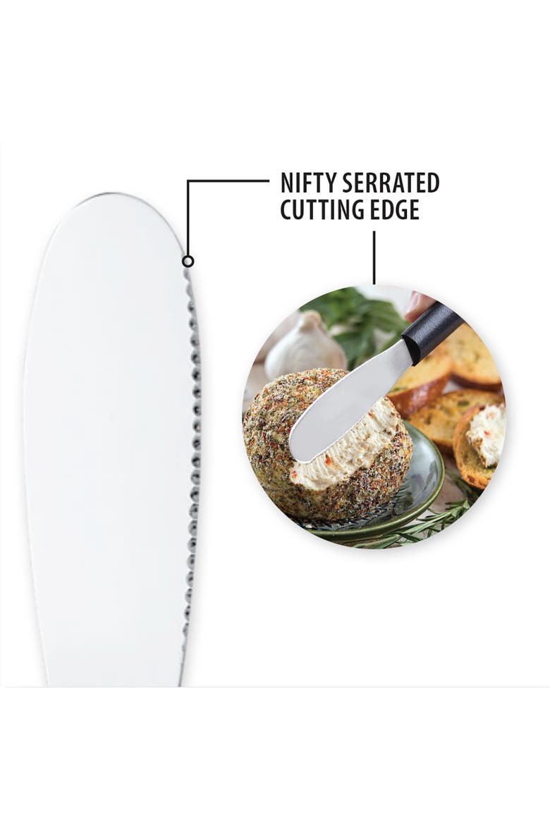 Cutlery 3.375-Inch Party Spreader Stainless Steel Serrated Blade, Alternate, color, Black