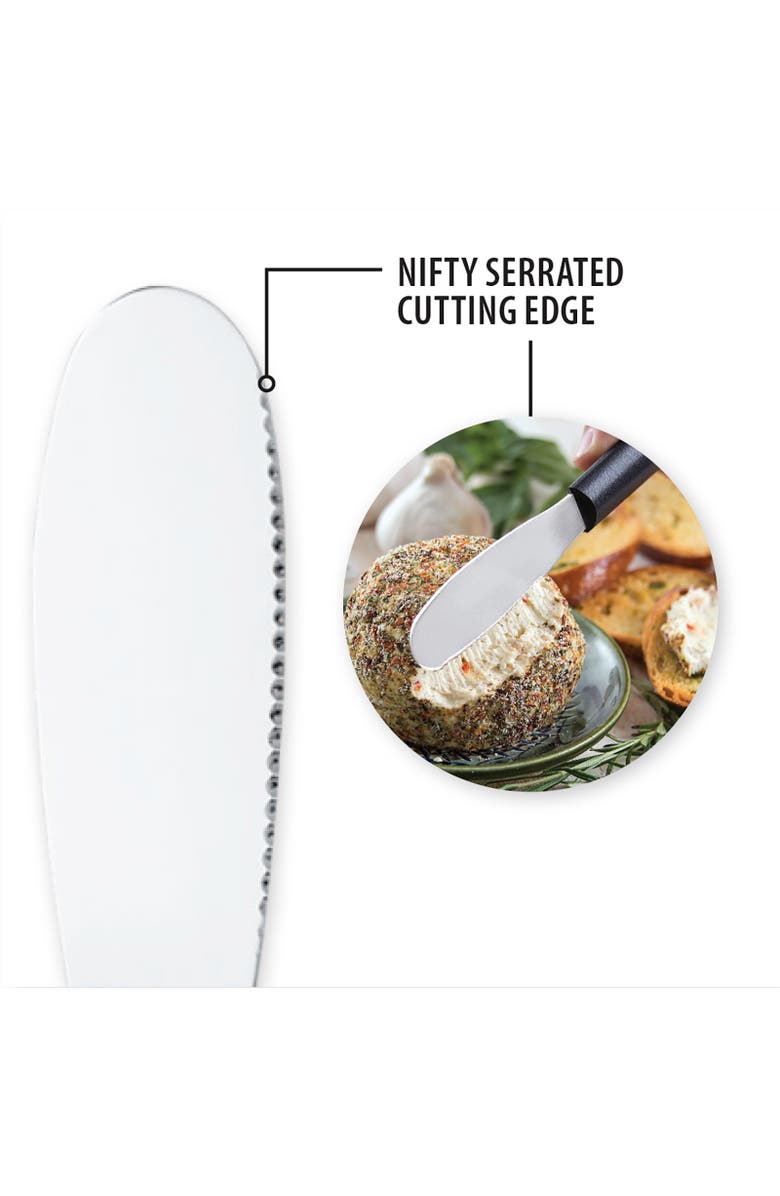 Rada Cutlery 3.375-Inch Party Spreader Stainless Steel Serrated Blade, Alternate, color, Black
