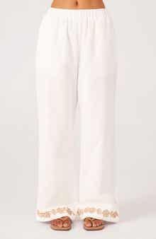 Ines Soutache Trim Linen & Cotton Pants