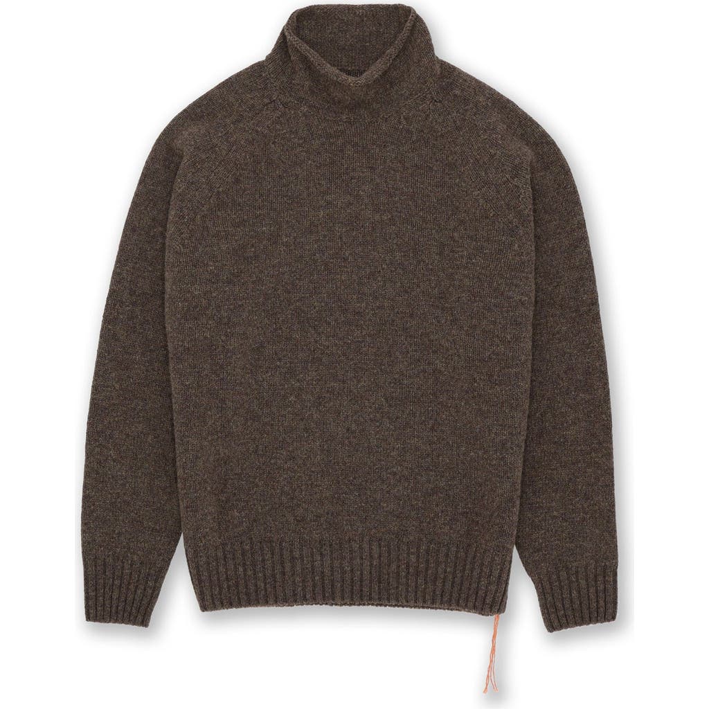 Fortela Andrew Merino Wool High Neck Sweater In Brown