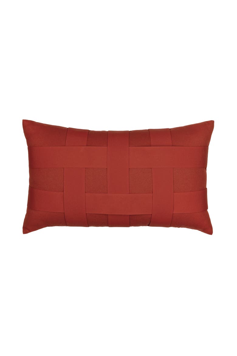 Basketweave Hand Woven Indoor & Outdoor Accent Pillow, Main, color, Rouge