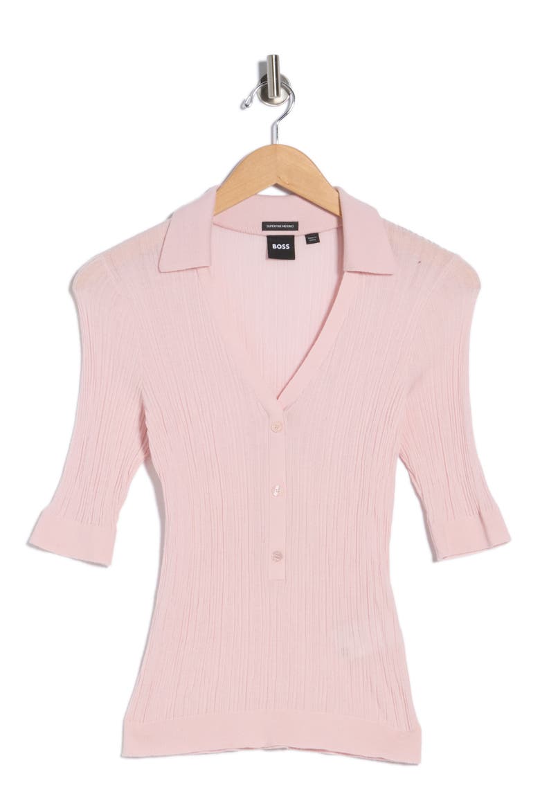 Fabyni Wool Polo Sweater, Alternate, color, LT PAST/PK