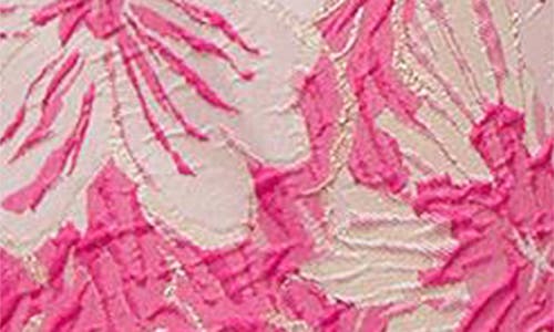 Dessy Collection Floral Jacquard Sleeveless Fit & Flare Midi Dress In Pink Multi