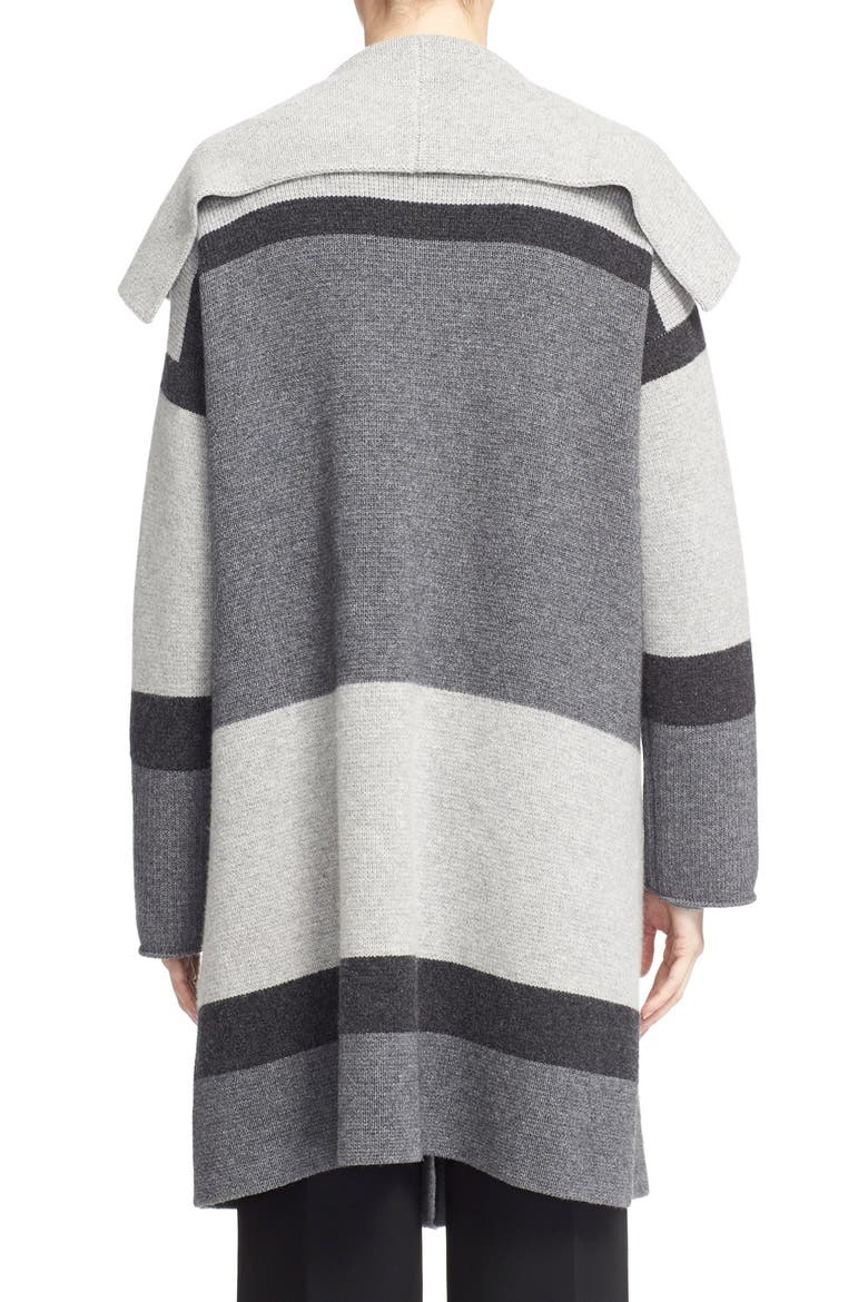 Colorblock Wool & Cashmere Knit Car Coat, Alternate, color, HEATHER STEAL/ STONE/ CARBON
