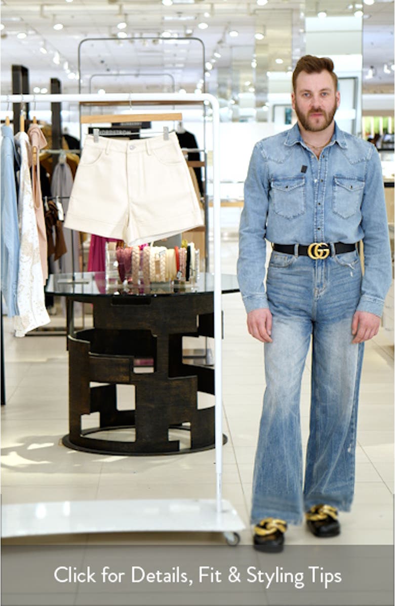 High Waist Faux Leather Shorts, sales video thumbnail