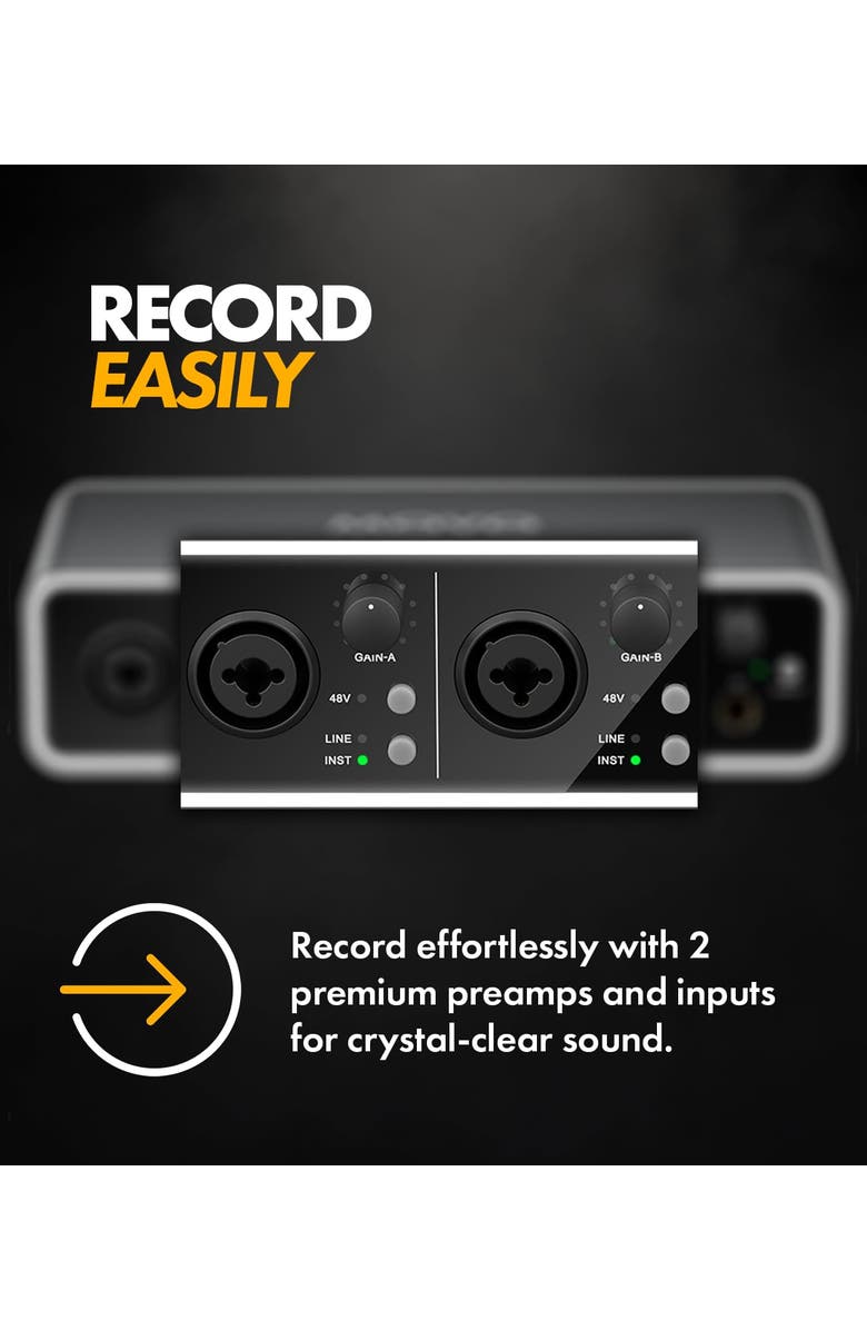 MOVO Phantom Dual Channel USB/USB-C Audio Interface, Alternate, color, Black