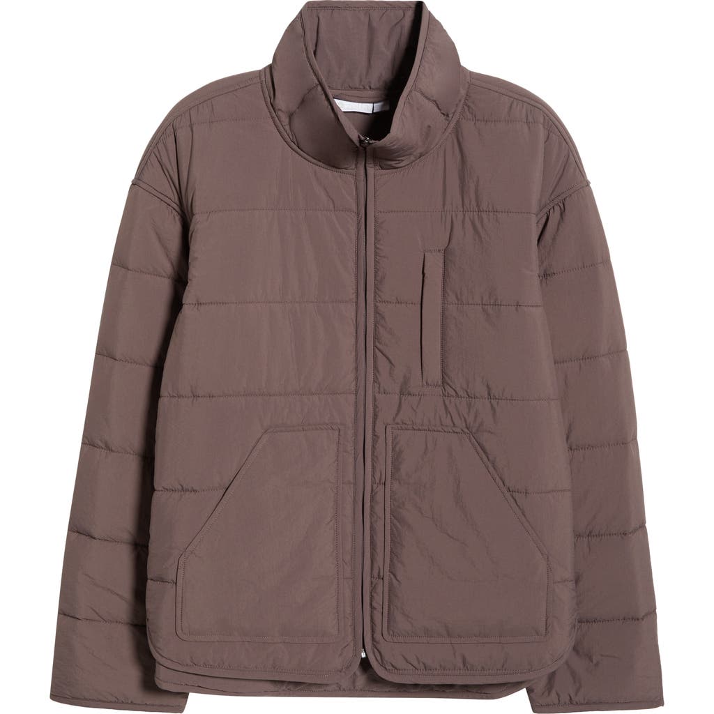 Zella Quilted Packable Jacket In Brown