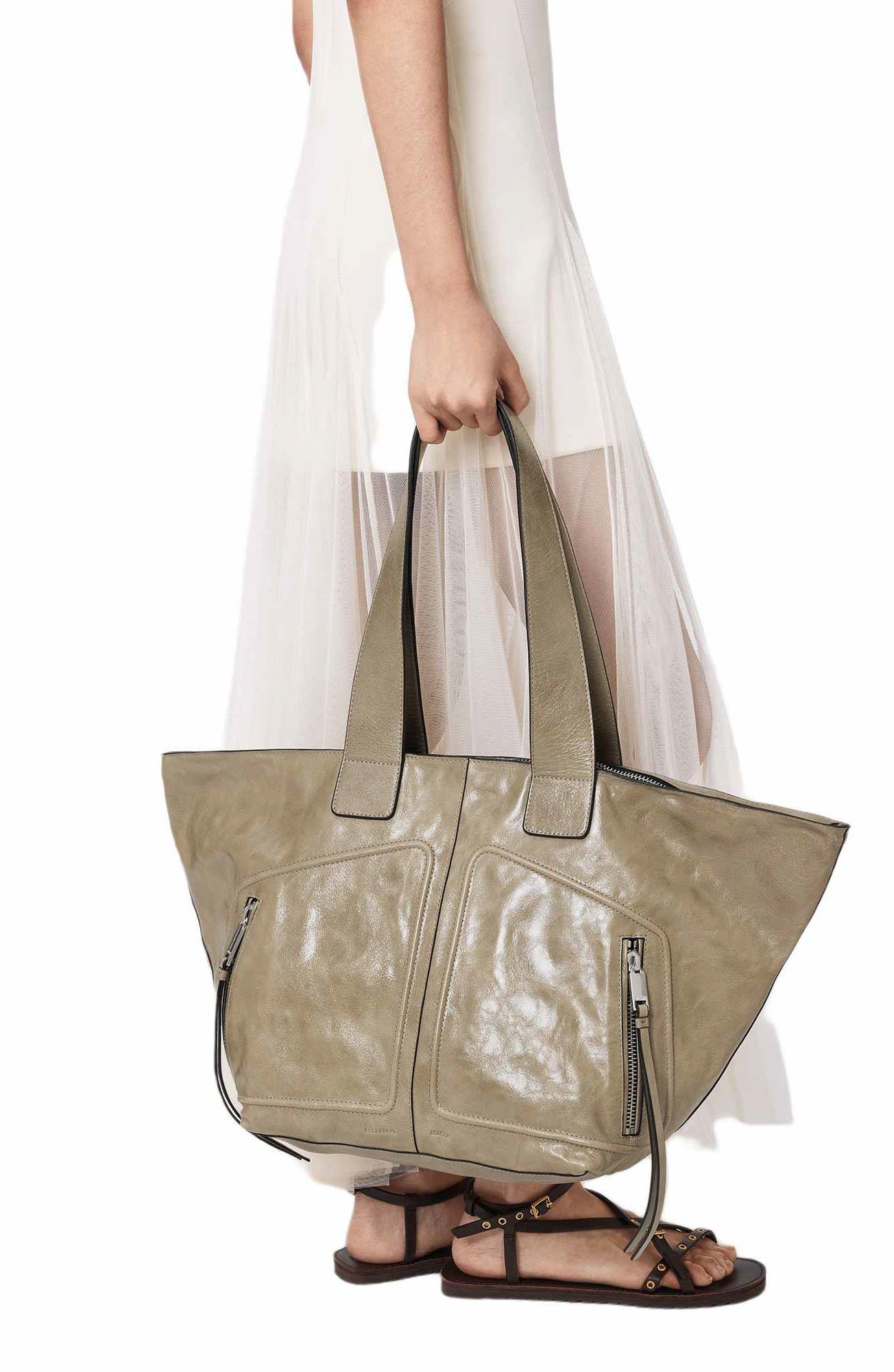 Jean Rey Leather Tote, Alternate, color, PEBBLE GREY