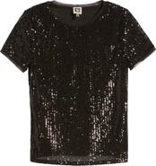 Anne Klein Sequin Mesh T-Shirt