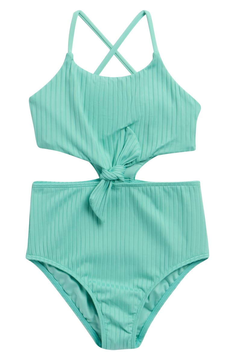 O'Neill Shorebreak Rib Knot Cutout One-Piece Swimsuit, Main, color, Holiday