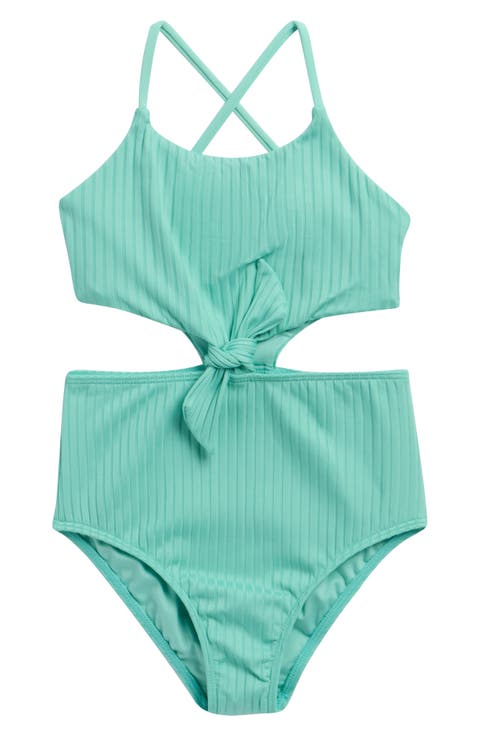 Shorebreak Rib Knot Cutout One-Piece Swimsuit
