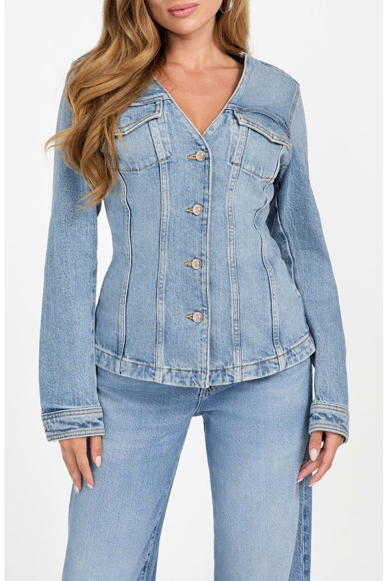 Camille Denim Blazer, Main, color, BLUE